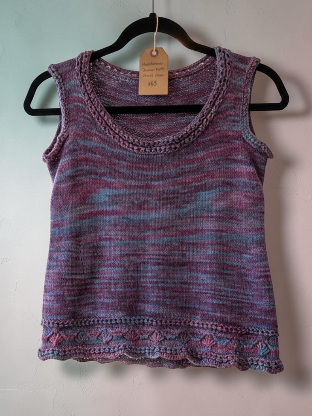 Handmade knit sweater tank or vest, small new